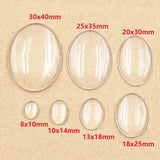 30x40mm 25x35mm 20x30mm 18x25mm 13x18mm 10x14mm 8x10mm Oval Flat Back Transparent Clear Glass Cabochon High Quality DIY Jewelry