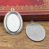 3pcs Cabochon Base Fit Setting Fashion 30x20mm Inner Size Antique Bronze Silver Color Oval Style DIY Jewelry Making Findings
