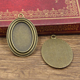 3pcs Cabochon Base Fit Setting Fashion 30x20mm Inner Size Antique Bronze Silver Color Oval Style DIY Jewelry Making Findings