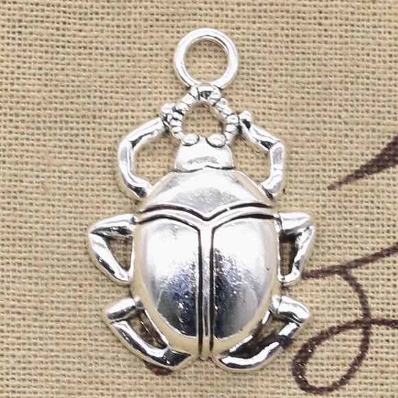 3pcs Charms Bug Beatles Beetle 40x27mm Antique Silver Color Plated Pendants Making DIY Handmade Tibetan Finding Jewelry