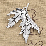 3pcs Charms Folding Maple Leaves 55x44mm Antique Bronze Silver Color Pendants Making DIY Handmade Tibetan Finding Jewelry