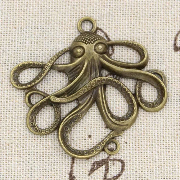 3pcs Charms Octopus 48x45mm Antique Making Pendant fit,Vintage Tibetan Bronze,DIY Handmade Jewelry