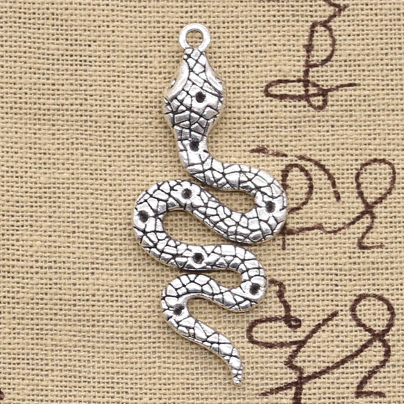 3pcs Charms Snake Cobra 51x21mm Antique Pendant Fit Vintage Tibetan Silver Color DIY Handmade Jewelry