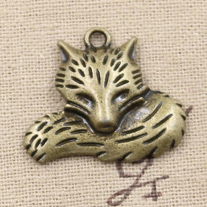 3pcs Charms Wolf Tail Fox 24x28mm Antique Making Pendant fit,Vintage Tibetan Bronze Silver color,DIY Handmade Jewelry