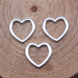 40Pcs/Lot 10x9mm Antique Silver Color Hollow Heart Charms Pendant For Jewelry Making DIY Jewelry Findings