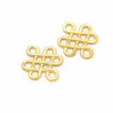 40Pcs/Lot Antique silver color alloy Chinese knot Charms Pendants Necklace Beads for DIY Big Hole Beads Bracelets Charms