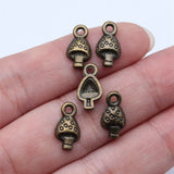 40Pcs/Lot Mushroom Charms 13x7mm Antique Bronze Color Accessories For Jewelry Keychain Supplies