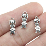40Pieces 15*6mm Mixed Alloy Antique Silver Color Girl Charms Fashion Keychain Pendant Accessory For DIY Jewelry Making