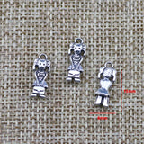 40Pieces 15*6mm Mixed Alloy Antique Silver Color Girl Charms Fashion Keychain Pendant Accessory For DIY Jewelry Making