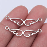 40pcs/lot 28x5mm Angel Wings Charms Connector Jewelry Making For Bracelet Making Necklace Making
