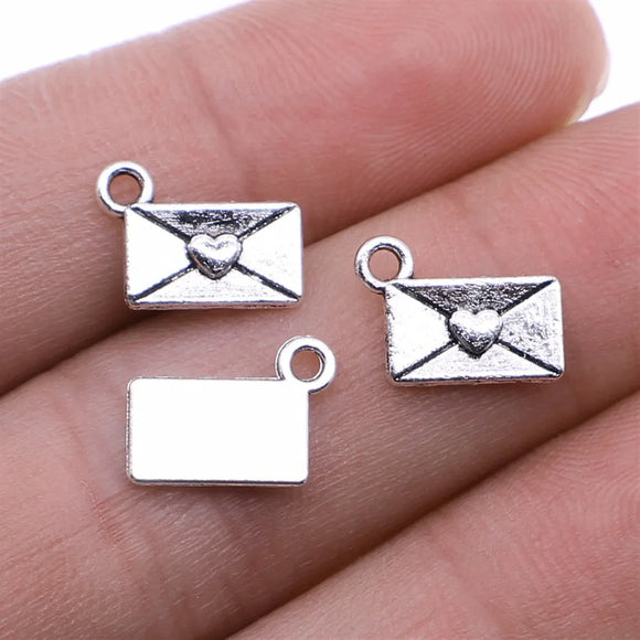 40pcs/lot Charms Love Letter 9*12mmAntique Silver Color   Pendant DIY Metal Jewelry Making ef4772