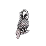 40pcs/lot Charms  Owl 16x7mm Antique  Silver Color Pendants Making DIY Handmade Tibetan Finding Jewelry