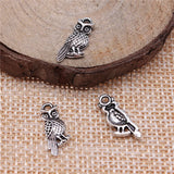 40pcs/lot Charms  Owl 16x7mm Antique  Silver Color Pendants Making DIY Handmade Tibetan Finding Jewelry