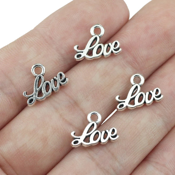 40piece 10*13mm Antique Silver Color Love Letter Charms For DIY Neckalce Braceklet Jewelry Making