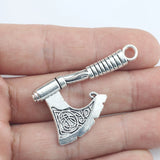 4Pcs 25*43mm Antique Silver Plated Axe Tools Charms Tibetan Wicca Necklace Bracelet Alloy Fashion Pendant For DIY Jewelry Making