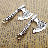 4Pcs 25*43mm Antique Silver Plated Axe Tools Charms Tibetan Wicca Necklace Bracelet Alloy Fashion Pendant For DIY Jewelry Making