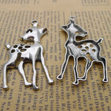 4Pcs 30*56mm Antique Silver Color Alloy Lovely Sika Deer Charms Earrings Pendant Accessories Charms For Jewelry Making Wholesale