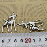 4Pcs 30*56mm Antique Silver Color Alloy Lovely Sika Deer Charms Earrings Pendant Accessories Charms For Jewelry Making Wholesale