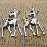 4Pcs 30*56mm Antique Silver Color Alloy Lovely Sika Deer Charms Earrings Pendant Accessories Charms For Jewelry Making Wholesale