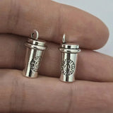 4Pcs Antique Silver Plated 3D Coffee Cup Charms Pendants for Jewelry Making Necklace Bracelet Key Chain DIY Handmade Accessories