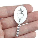 4Piece 22*55mm Antique Silver Plated Mirror Charms Fairest of Them All Pendant For DIY Necklace Earring Jewelry