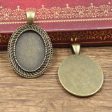 5pcs Cabochon Base Fit Setting Fashion 25x18mm Inner Size Antique Bronze Silver Color Oval Style DIY Jewelry Making Findings