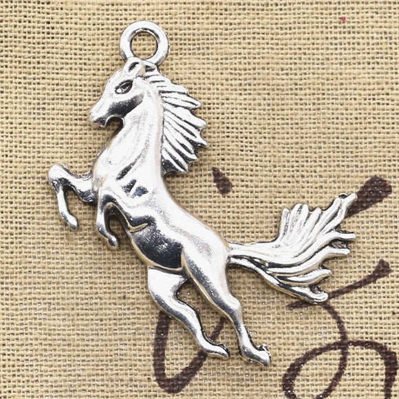 5pcs Charms Horse 51x32mm Antique Making Pendant fit,Vintage Tibetan Bronze Silver color,DIY Handmade Jewelry