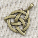 5pcs Charms Knot Amulet 35x27mm Antique Bronze Silver Color Plated Pendants Making DIY Handmade Tibetan Bronze Finding Jewelry