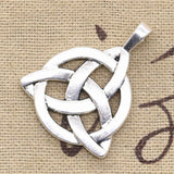 5pcs Charms Knot Amulet 35x27mm Antique Bronze Silver Color Plated Pendants Making DIY Handmade Tibetan Bronze Finding Jewelry