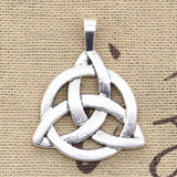 5pcs Charms Knot Amulet 35x27mm Antique Bronze Silver Color Plated Pendants Making DIY Handmade Tibetan Bronze Finding Jewelry