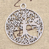 5pcs Charms Peace World Tree 40x35mm Antique Silver Color Plated Pendants Making DIY Handmade Tibetan Finding Jewelry