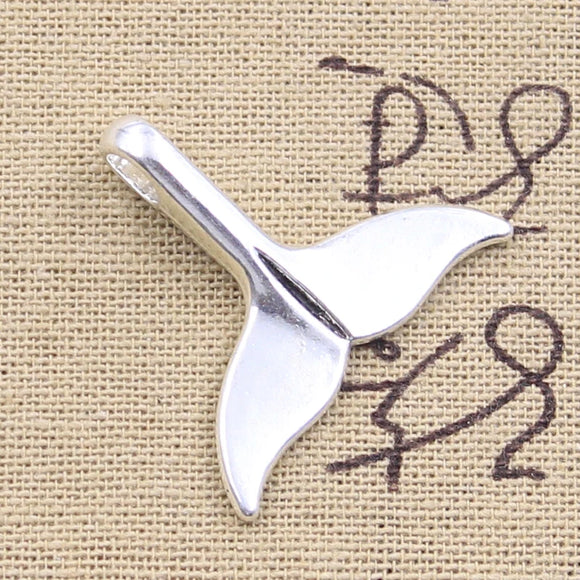 5pcs Charms Whale Tail 33x29mm Antique Silver Color Pendants Making DIY Handmade Tibetan Finding Jewelry
