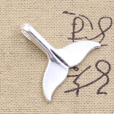 5pcs Charms Whale Tail 33x29mm Antique Silver Color Pendants Making DIY Handmade Tibetan Finding Jewelry