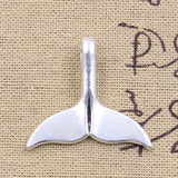 5pcs Charms Whale Tail 33x29mm Antique Silver Color Pendants Making DIY Handmade Tibetan Finding Jewelry