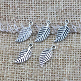50 Pieces 15x5mm Antique Silver Color Leaf Charms Earrings Necklace DIY for Jewelry Making