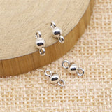 50Pcs/Lot Small Ball Pendant Connector Charms Diy Alloy Jewelry Findings Antique Silver Color 4x8mm