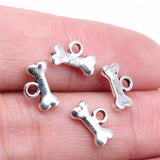 50pcs Charms 10x7mm Dog Bone Charms For Jewelry Making DIY Jewelry Findings Antique Silver Color Alloy Charms Pendant