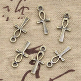 50pcs Charms Egyptian Ankh Life Symbol Cross 18x8mm Antique Making Pendant fit,Vintage Tibetan Bronze,DIY Finding Jewelry