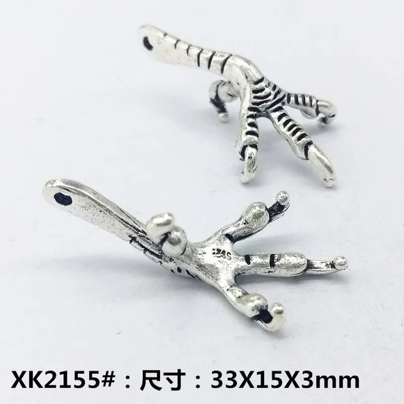 5Pcs/Lot 33*15mm Antique Silver Zinc Alloy Eagle Claw Pendant Suitable or Necklace Handmade Charm Jewelry Making