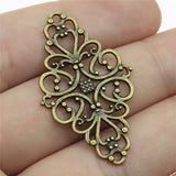 5Pcs/Lot 41x25mm Filigree Connector Motif For Bracelet Making Connector Flower Charms For Jewelry Making
