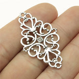 5Pcs/Lot 41x25mm Filigree Connector Motif For Bracelet Making Connector Flower Charms For Jewelry Making