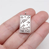 5Pcs Silver Color 26x13mm Divination Tarot Charms Moon Sun Fortune Predict Pendant For DIY Handmade Jewelry Making Accessorie
