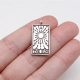5Pcs Silver Color 26x13mm Divination Tarot Charms Moon Sun Fortune Predict Pendant For DIY Handmade Jewelry Making Accessorie