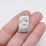 5Pcs Silver Color 26x13mm Divination Tarot Charms Moon Sun Fortune Predict Pendant For DIY Handmade Jewelry Making Accessorie