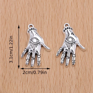 5Pcs Silver Plated Fatima Hand Charms Pendants for Jewelry Making DIY Necklace Bracelet Earrings Key Chain Accessories  ef4295