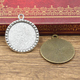 5pcs Cabochon Base Fit Setting Fashion 25mm Inner Size Antique Bronze Silver Color Round Style DIY Jewelry Making Findings