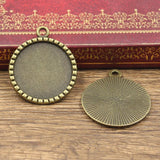 5pcs Cabochon Base Fit Setting Fashion 25mm Inner Size Antique Bronze Silver Color Round Style DIY Jewelry Making Findings