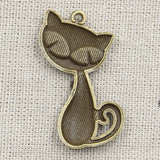 5pcs Charms Cat Fox 39x32mm Antique Silver Color Pendants Making DIY Handmade Tibetan Finding Jewelry