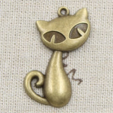 5pcs Charms Cat Fox 39x32mm Antique Silver Color Pendants Making DIY Handmade Tibetan Finding Jewelry