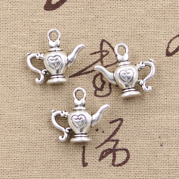 10pcs Charms Flagon Lamp With Heart 19x21mm Antique Making Pendant fit,Vintage Tibetan Bronze Silver color,DIY Handmade Jewelry